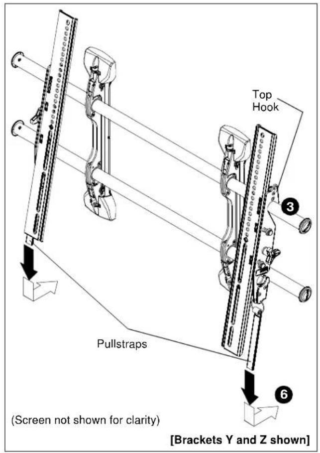 Top Hook Pullstraps Screen not shown for clarity) [Brackets Y and Z shown]