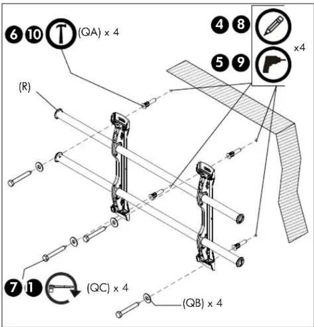 6 10 T (QA) x 4 (R) 7 1 (QC) x 4 (QB) x 4 4 8 x4 5 9