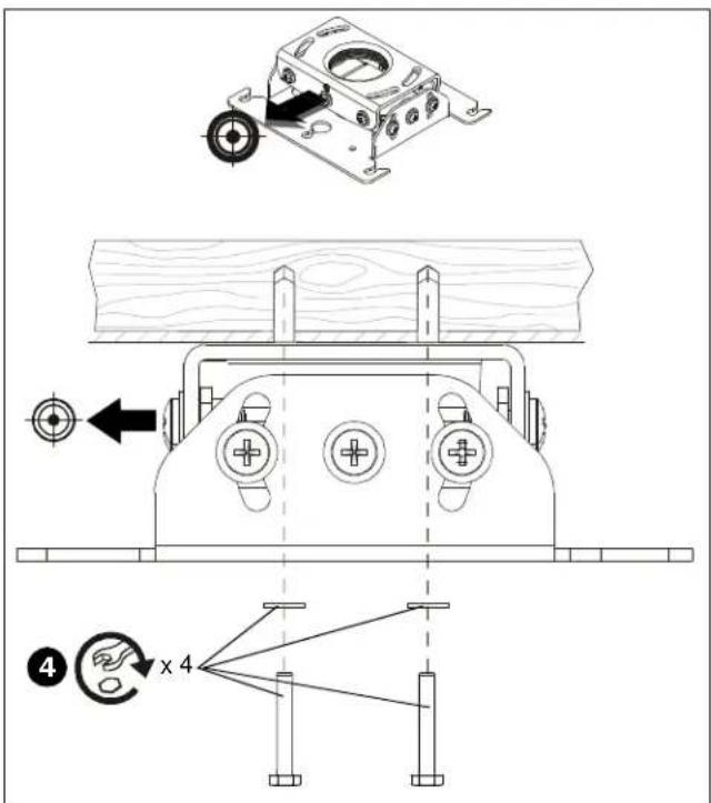 Technical diagram showing mechanical assembly with labeled components and cross-sectional views