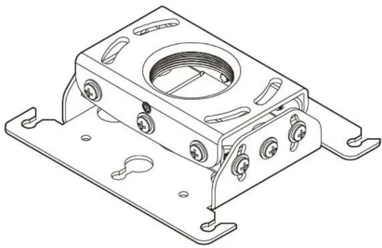 Technical line drawing of a mechanical housing component with mounting flanges and internal cavity (no text or symbols)