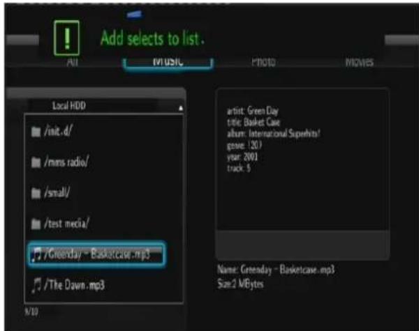 Fantec 16242 - Adding files to the playlist - 2