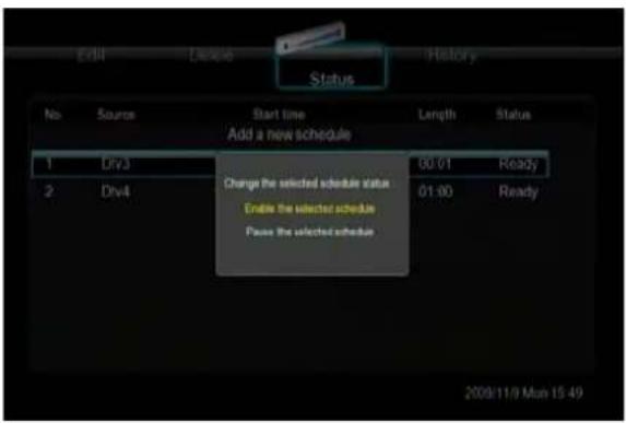 Fantec 16242 - View Schedule Status - 1