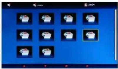 Screenshot of a mobile app interface displaying a grid of white icons on dark backgrounds, likely representing a game or application.