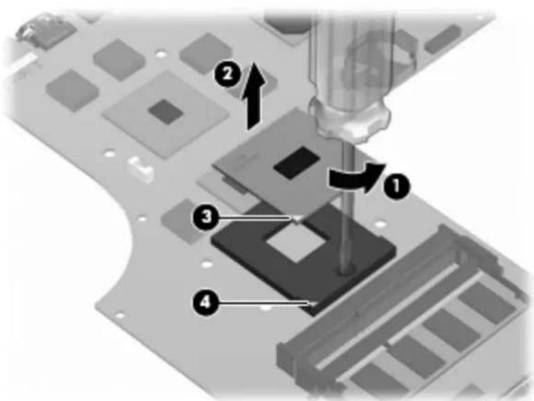 HP Pavilion dv6-3085ea - Before removing the processor: - 1