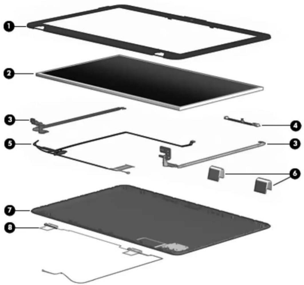 HP Pavilion dv6-3085ea - Display assembly components - 2