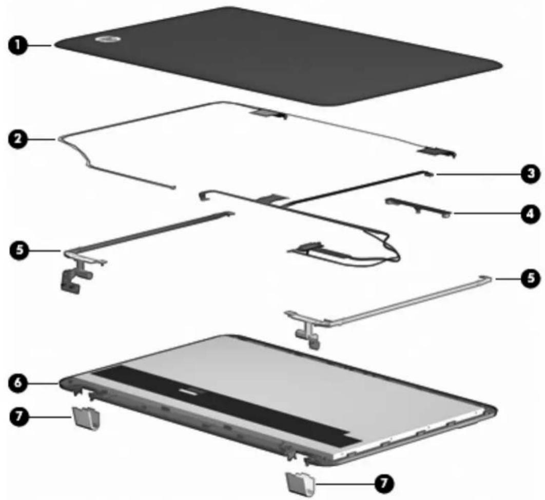 HP Pavilion dv6-3085ea - Display assembly components - 1