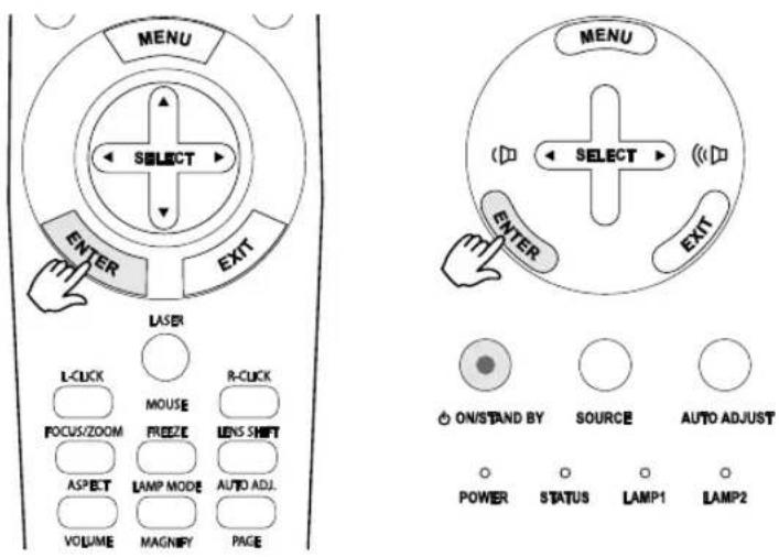 MENU SELECT ENTER EXIT LASER L-CLICK MOUSE R-Click FOCUS/ZOOM FREEZI LENS SHIFT ASPECT LAMP MODE AUTO ADJ. VOLUME MAGNIFY PAGE MENU SELECT ENTER ON/STAND BY SOURCE AUTO ADJUST POWER STATUS LAMP1 LAMP2