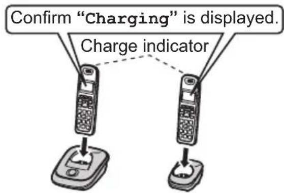 Confirm "Charging" is displayed. Charge indicator