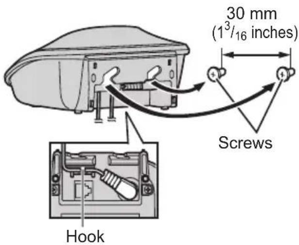 30 mm (1³/₁₆ inches) Screws Hook