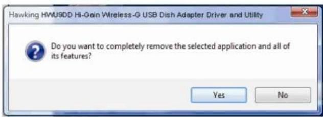 Do you want to completely remove the selected application and all of its features? Yes No