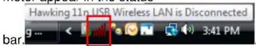 Hawking 11p USB Wireless LAN is Disconnected g ... < 3:41 PM bar.