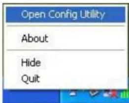 Open Config Utility About Hide Quit