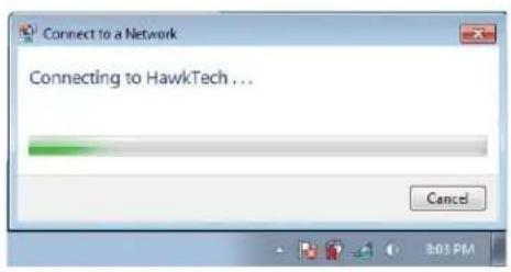 Connect to a Network Connecting to HawkTech ... Cancel 8:03 PM