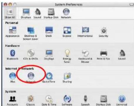 System Preferences Show All Display Sound Startup Disk Network Personal Appearance Desktop & Screen Saver Dock Expose International Security Hardware Bluetooths CDs & DVDs Displays Energy Saver Keyboard & Mouse Print & Fax Sound Internet / Network Mot Internet QuickTime Sharing System Accounts Classic Date & Time Software Speech Startup Disk Universal