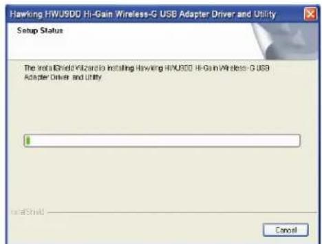 Hawking HWU900 Hi-Gain Wireless-G USB Adapter Driver and Utility Setup Status The installed Wizard to installing Hawking HWU900 Hi-Gain Wireless-G USB Adapter Driver and Utility InstallShield Cancel