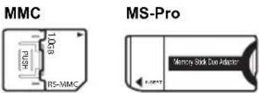 MMC 10GB PUSH RS-MMC MS-Pro Memor Sink Due Adapter