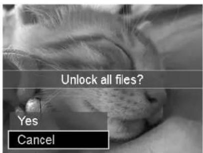 Unlock all files? Yes Cancel