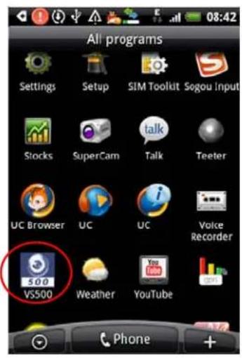 All programs Settings Setup SIM Toolkit Sogou Input Stocks SuperCam Talk Teeter UC Browser UC UC Voice Recorder VS500 Weather YouTube Phone