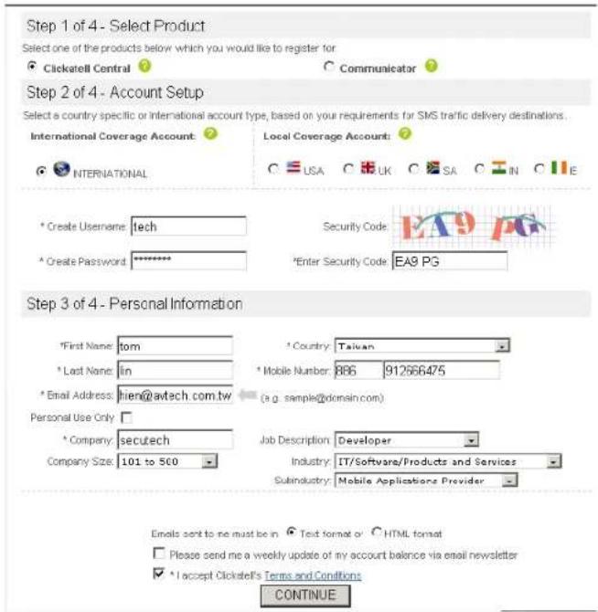 LOGILINK AVN363V - APPENDIX 2 API ID APPLICATION FOR SMS MESSAGING - 2