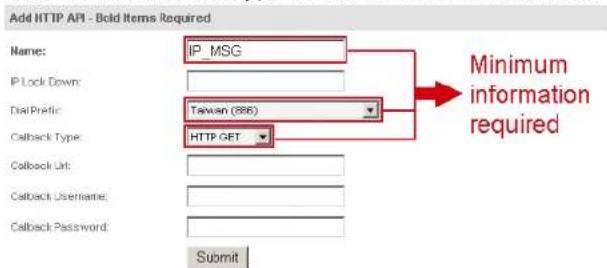 LOGILINK AVN363V - APPENDIX 2 API ID APPLICATION FOR SMS MESSAGING - 6