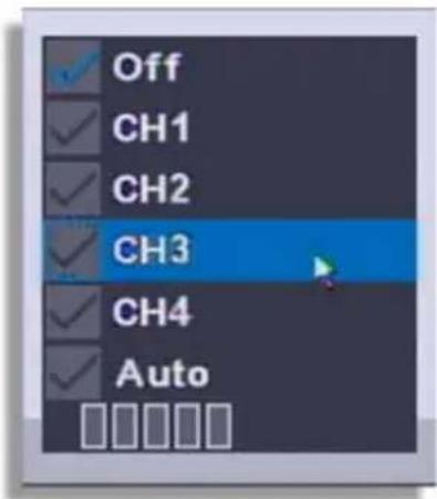 Off CH1 CH2 CH3 CH4 Auto