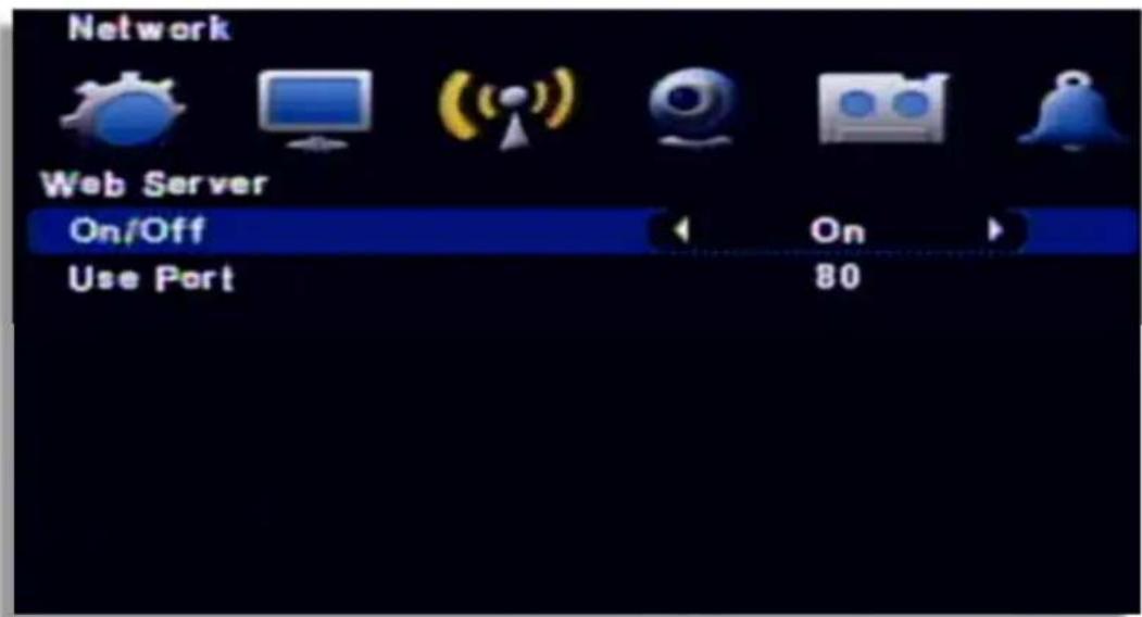 Network Web Server On/Off On Use Port 80