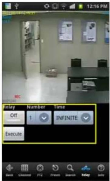 12:16 PM Relay Number Time Off 1 INFINITE Execute Back Channel F12 Front Search Relay July