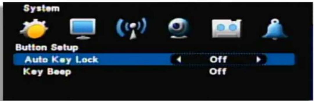 System Button Setup Auto Key Lock Off Key Beep Off