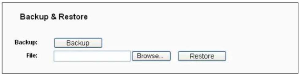 Backup & Restore Backup: Backup File: Browse... Restore