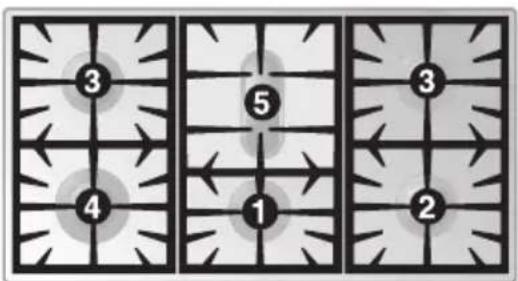 SMEG A1WH-6 - Arrangement of burners on cooking hob - 1