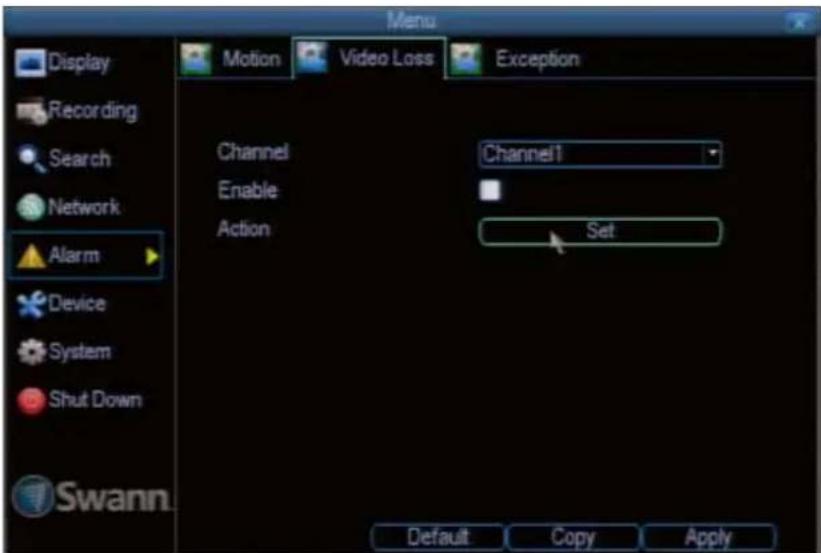 SWANN SWDVK-830008 - Alarm: Video Loss - 1