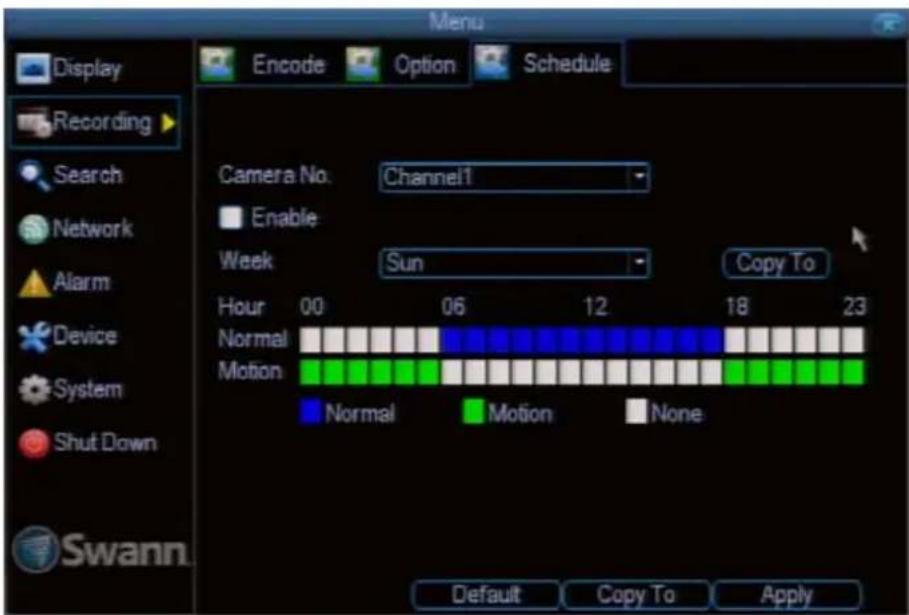 SWANN SWDVK-830008 - Recording: Schedule - 1