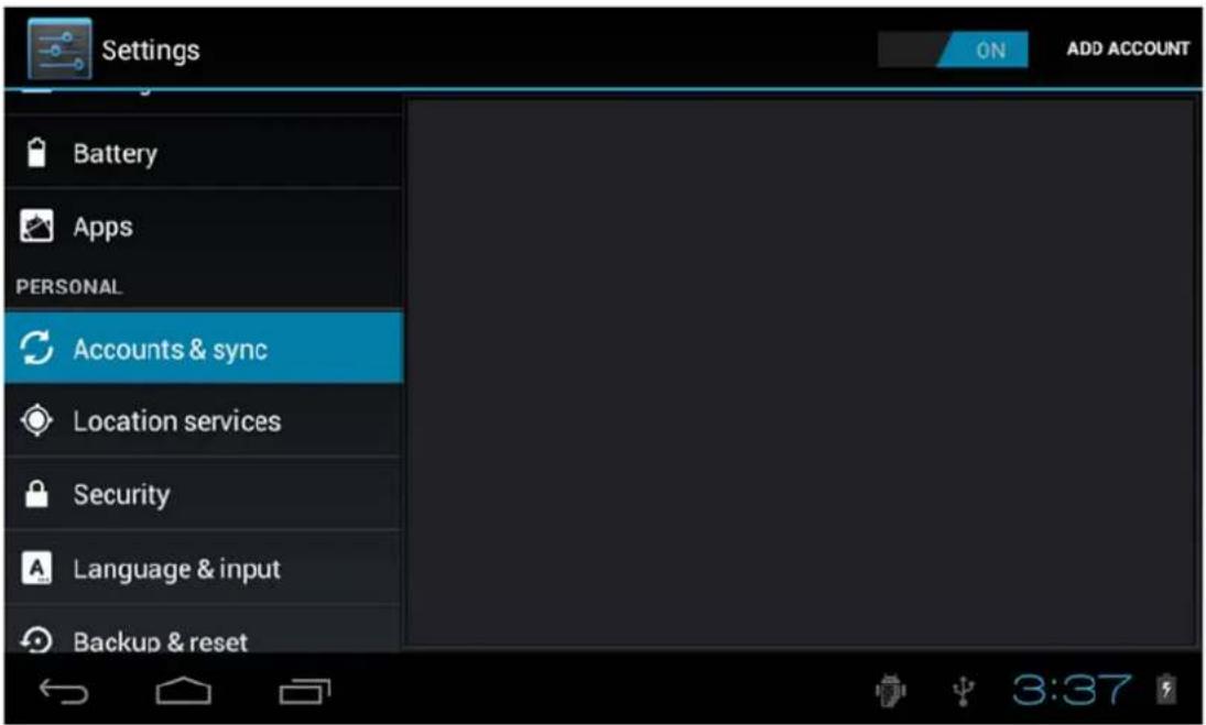 NEVIR NVR-TAB7 S4 - Accounts and synchronization - 1