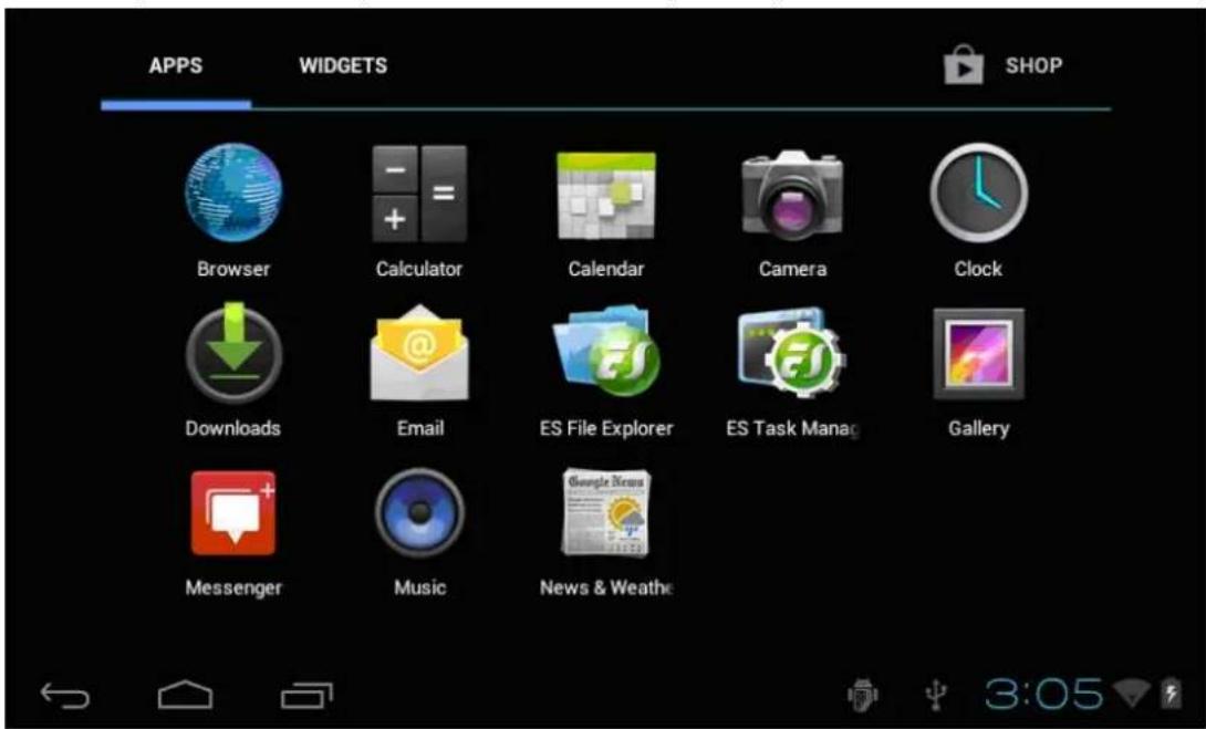 NEVIR NVR-TAB7 S4 - Menú principal - 1