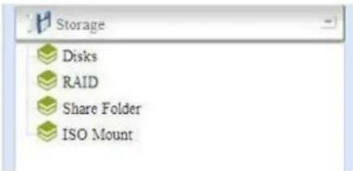 Storage Disks RAID Share Folder ISO Mount
