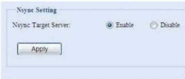 Nsync Setting Nsync Target Server: Enable Disable Apply