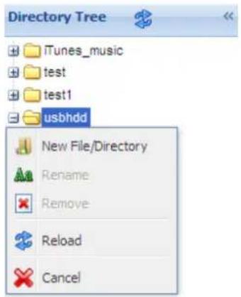 Directory Tree iTunes_music test test1 usbhdd New File/Directory Rename Remove Reload Cancel