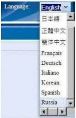 Language: English 日本語 正體中文 雙体中文 Français Deutsch Italiano Korean Spanish Russia