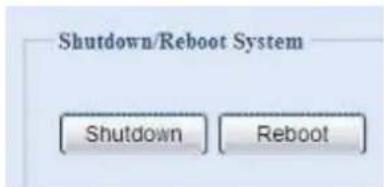 Shutdown/Reboot System Shutdown Reboot