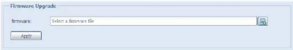 Firmware Upgrade firmware: Select a firmware file Apply