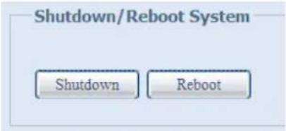 Shutdown/Reboot System Shutdown Reboot
