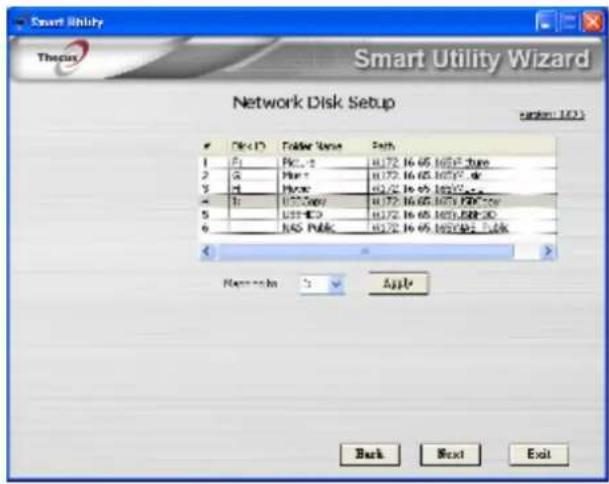 Smart Utility TheORY Smart Utility Wizard Network Disk Setup version: 103 Disk(D) Folder Name Path 1 F:\PC-2 HJ72.16.65.16\PC2.dtype 2 PC HJ72.16.65.16\PC2.dk 3 PC HJ72.16.65.16\PC2.dk 4 L HJ72.16.65.16\PC2.PDC-PC 5 L HJ72.16.65.16\PC2.PDC-PC 6 HJ72.16.65.16\PC2.PDC-PC More than 5 Apply Back Next Exit