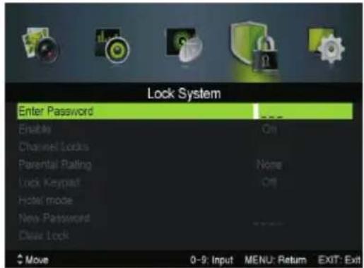 NEVIR NVR-7507-19HD-B - LOCK SYSTEM MENU - 1
