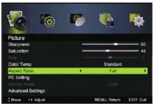 NEVIR NVR-7507-19HD-B - Picture Menu - 2