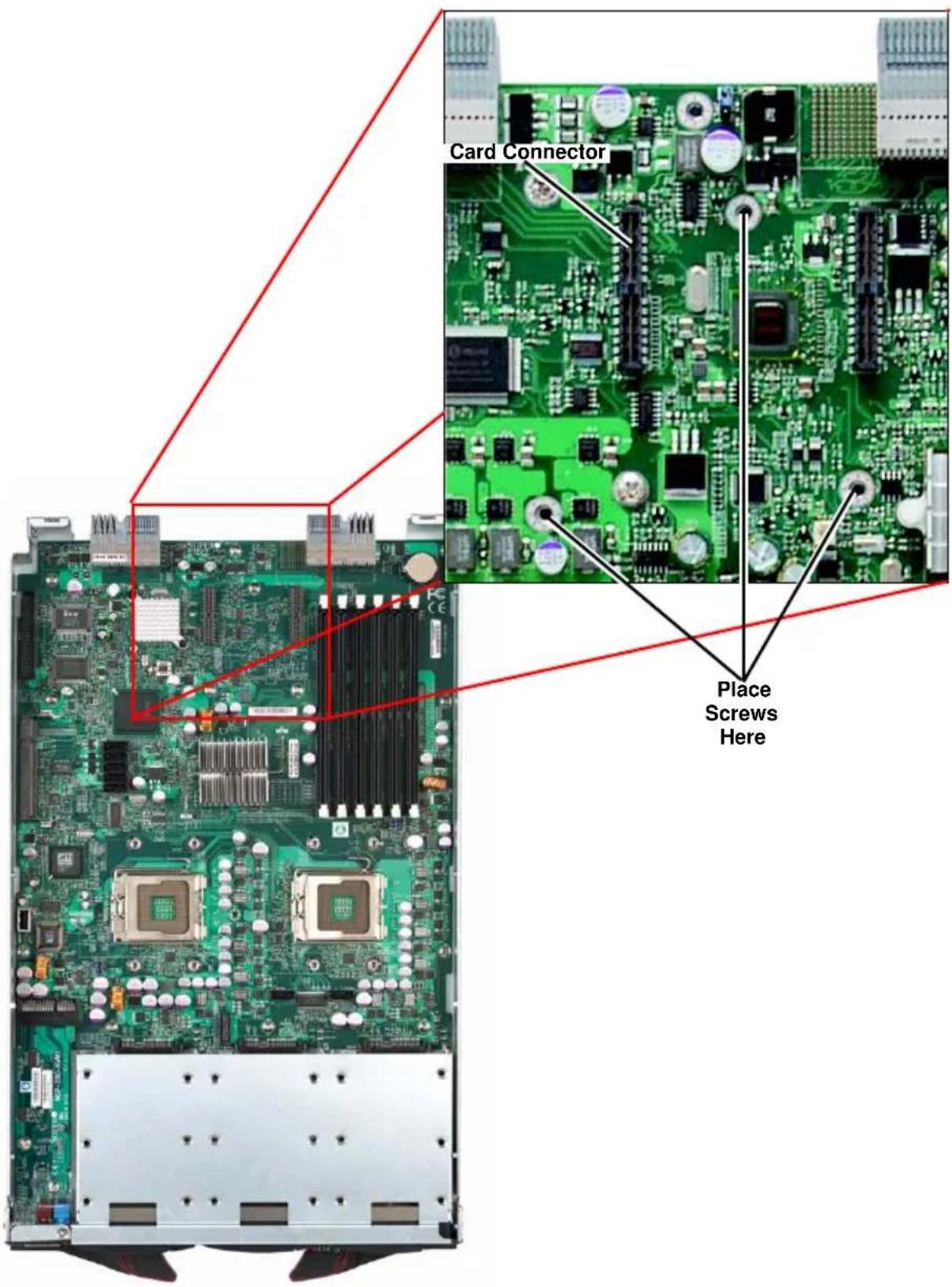 Card Connector Place Screws Here