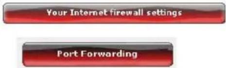 Your Internet firewall settings Port Forwarding