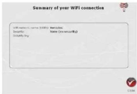 Summary of your WiFi connection WiFi networks name (0.635): Markets Security: Name (no security) Security key: