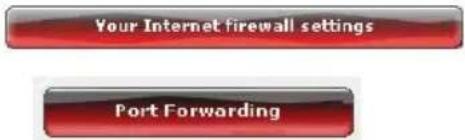 Your Internet firewall settings Port Forwarding