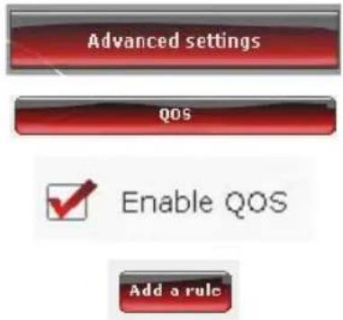 Advanced settings QOS Enable QOS Add a rule