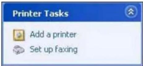 Printer Tasks Add a printer Set up faxing